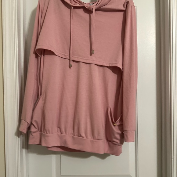 Plus Size Breastfeeding Rose/ Pink Women's Hoodie - Picture 1 of 3